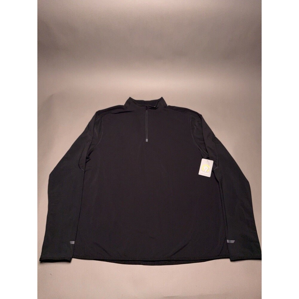 C9 Champion Pullover Sweater Running Black Mens 2XL Reflect Accents Zip Gym NWT